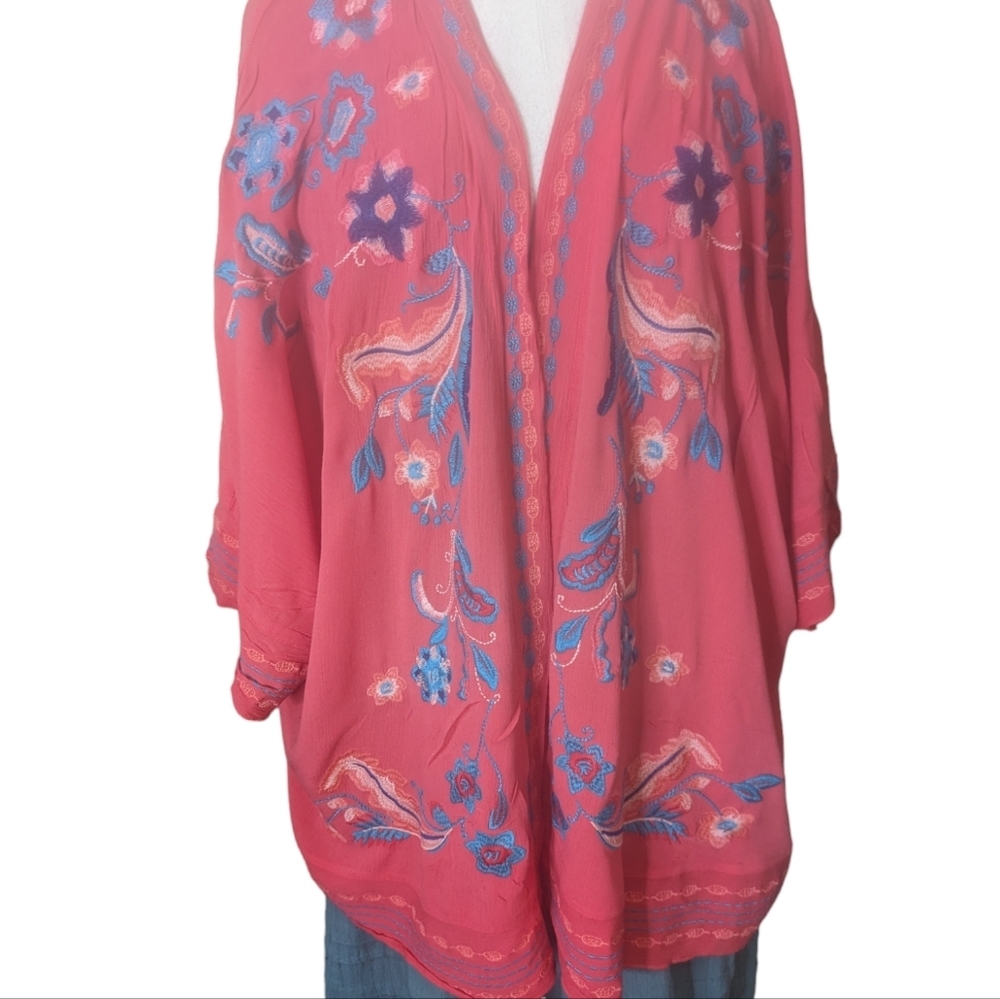 Curations Open Coral Floral Cardigan/Komino .. Size 2X/3X